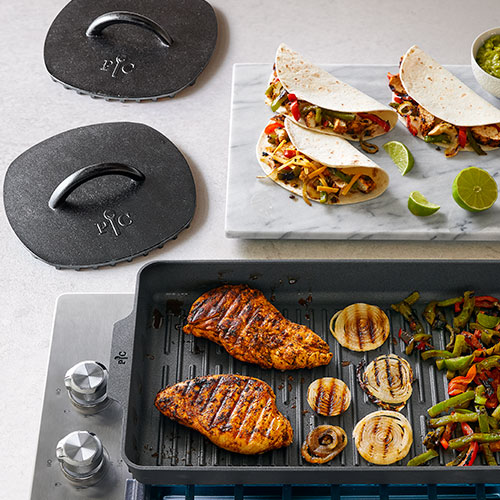 Nonstick Double Burner Grill & Grill Press Set