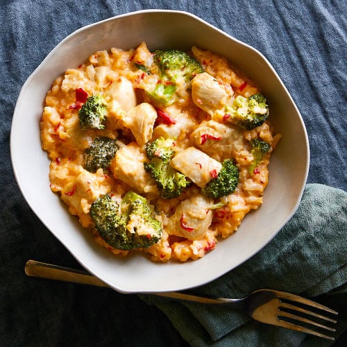 Pressure Cooker Cheddar Broccoli Risotto With Chicken