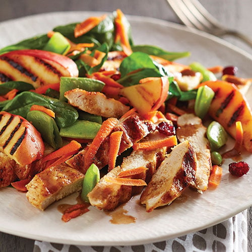 Grilled Apple & Spinach Salad