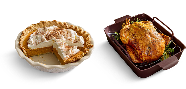pumpkin pie and turkey