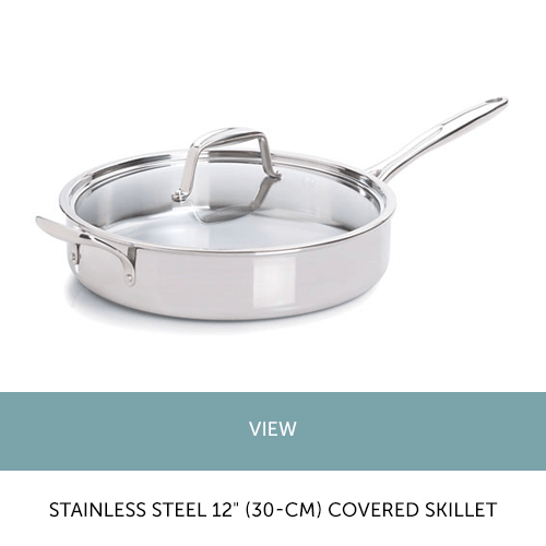Stainless Steel 12&rdquo; Covered Skillet
