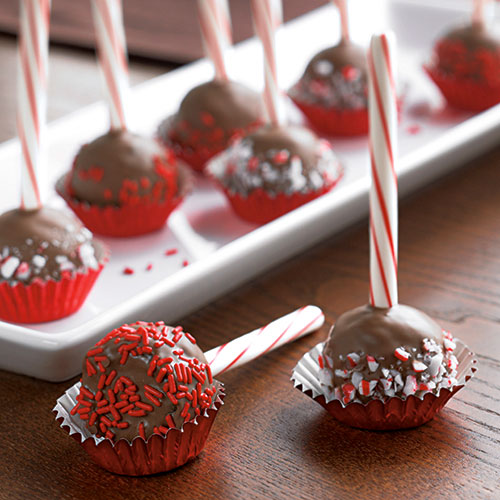 Candy Cane Brownie Lollipops