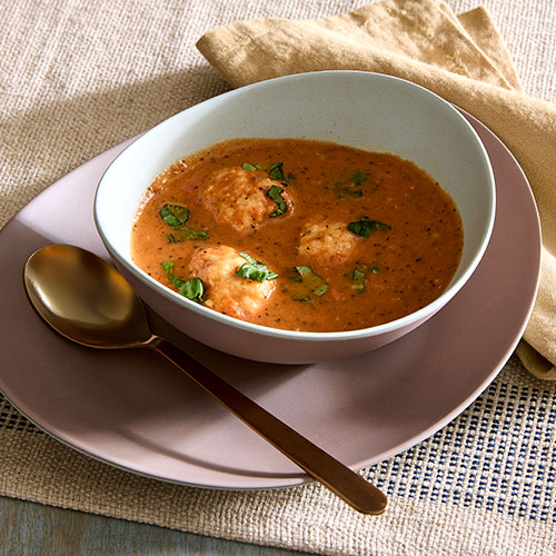Tomato-Basil Soup with Ricotta Dumplings