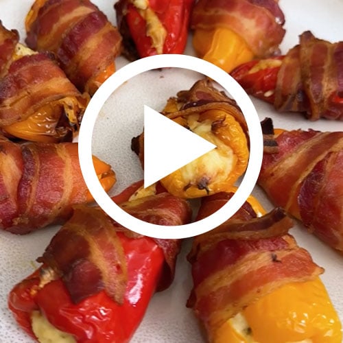 Play Bacon-Wrapped Stuffed Pepper Poppers Video