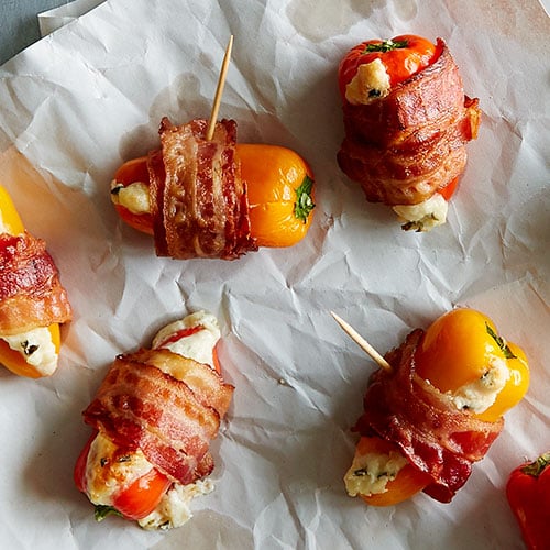 Bacon-Wrapped Stuffed Pepper Poppers