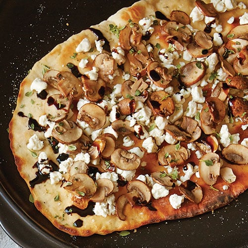 Grilled Mushroom, Thyme and Goat Cheese Flatbread