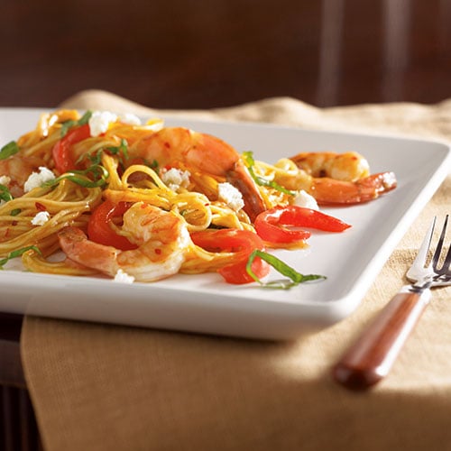 Skillet Fideos with Shrimp and Roasted Peppers