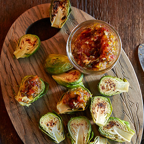 Brussels Sprouts Bites with Bacon Jam