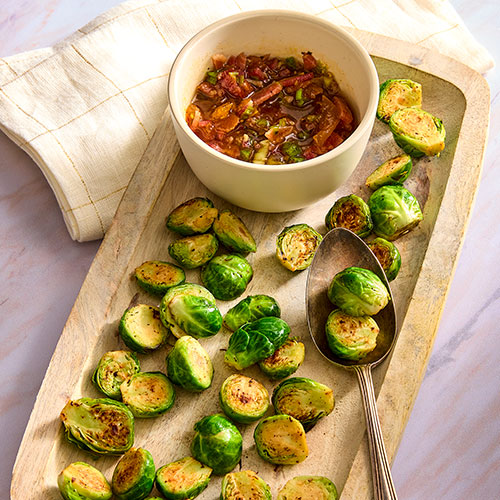 Brussels Sprouts Bites with Bacon Jam