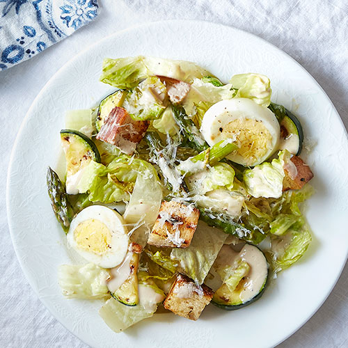 Skinny Caesar Salad With Grilled Romaine