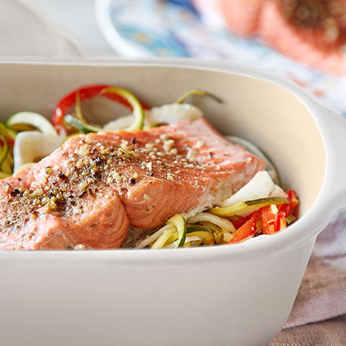 Steamed Salmon in Vegetables