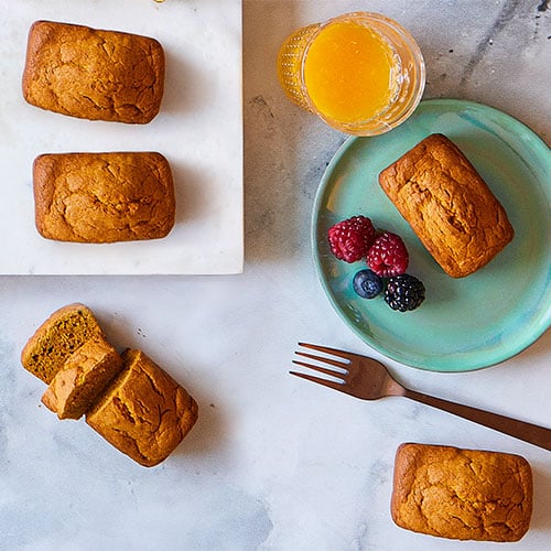 Mini Pumpkin Bread Loaves