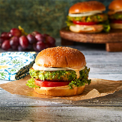 Broccoli-Cheddar Burgers