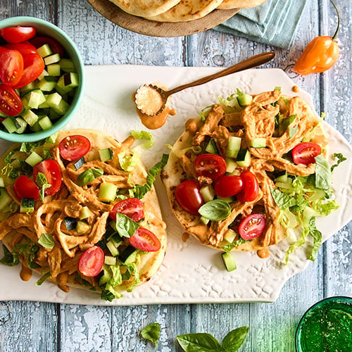 Chicken Naan Wraps With Peri-Peri Sauce