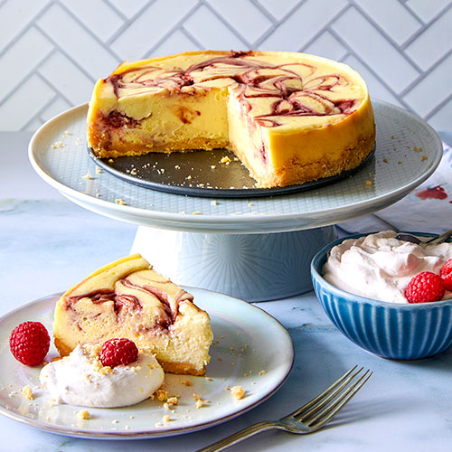 Lemon-Raspberry Cheesecake With Raspberry Whipped Cream