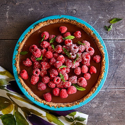 Chocolate-Raspberry Macadamia Tart