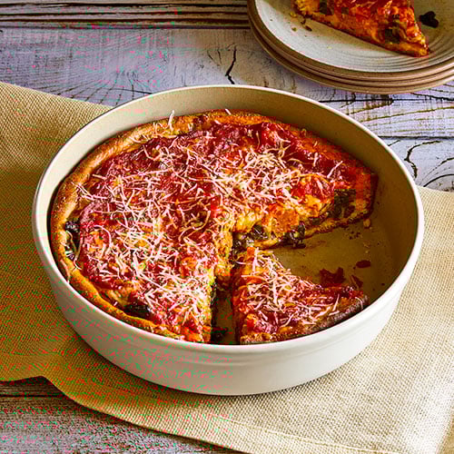 Deep Dish Meatball Pizza