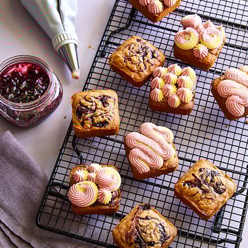 Peanut Butter and Jelly Blondies