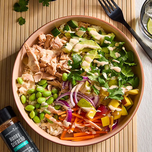 Honey-Sriracha  Salmon Bowl