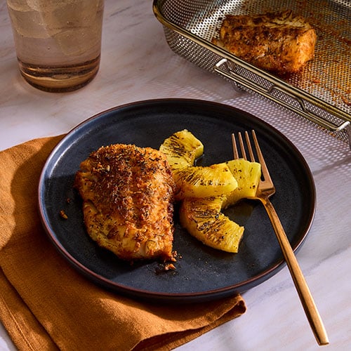 Blackened Cod With Grilled Pineapple