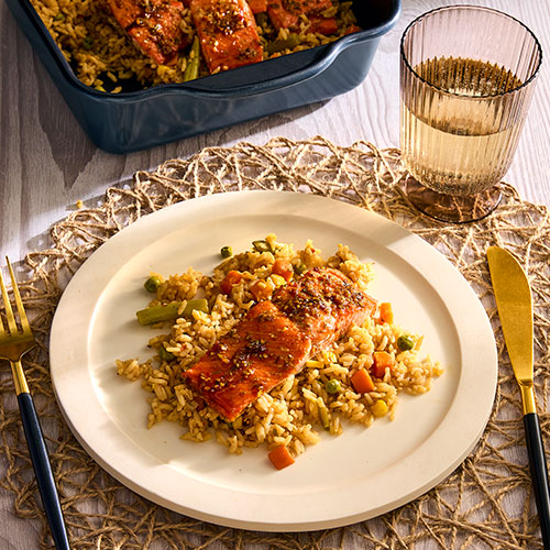Salmon and Fried Rice 