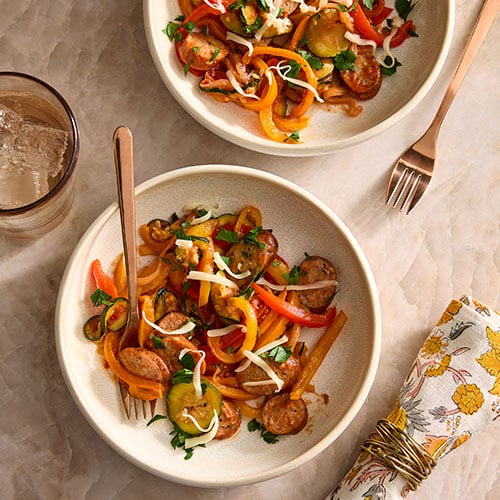 Air Fryer Chicken Sausage with Peppers 