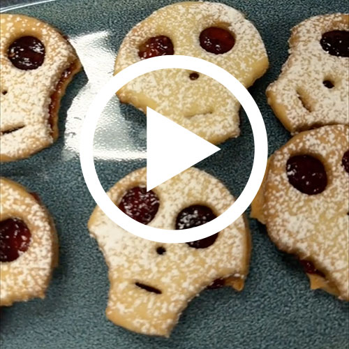 Play Halloween Skull Linzer Cookies  Video