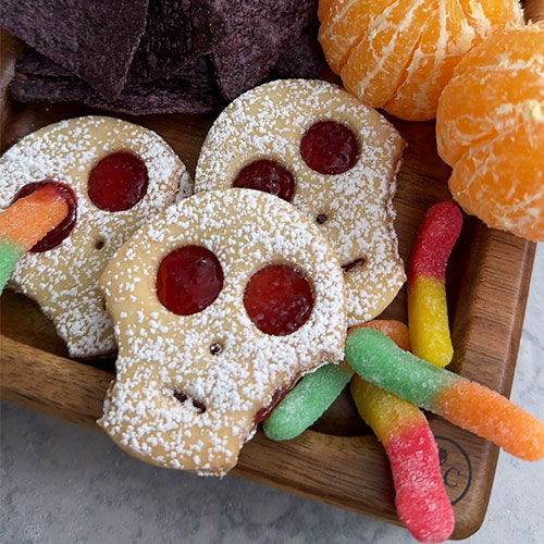 Halloween Skull Linzer Cookies 