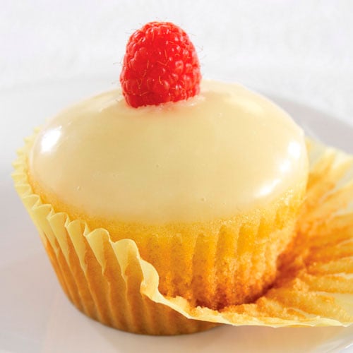 Glazed Lemon Cupcakes with Raspberries