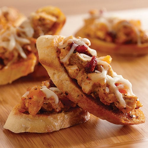 Moroccan Chicken Crostini Melts