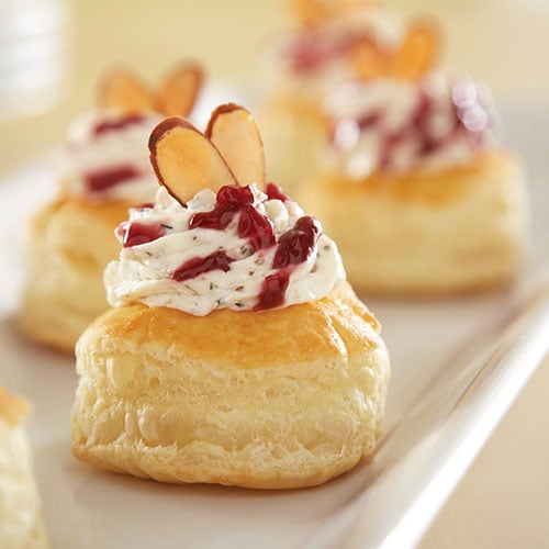 Raspberry Habanero Goat Cheese Puffs