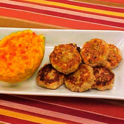 Salmon Cakes with Papaya Sauce