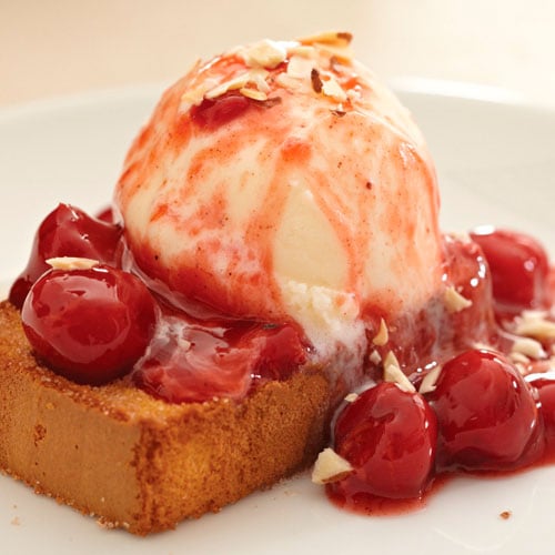 Spiced Cherry Shortcake Sundaes