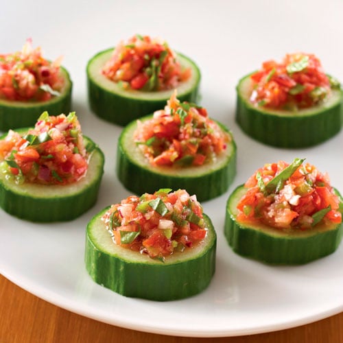 Tangy Gazpacho Cucumber Cups