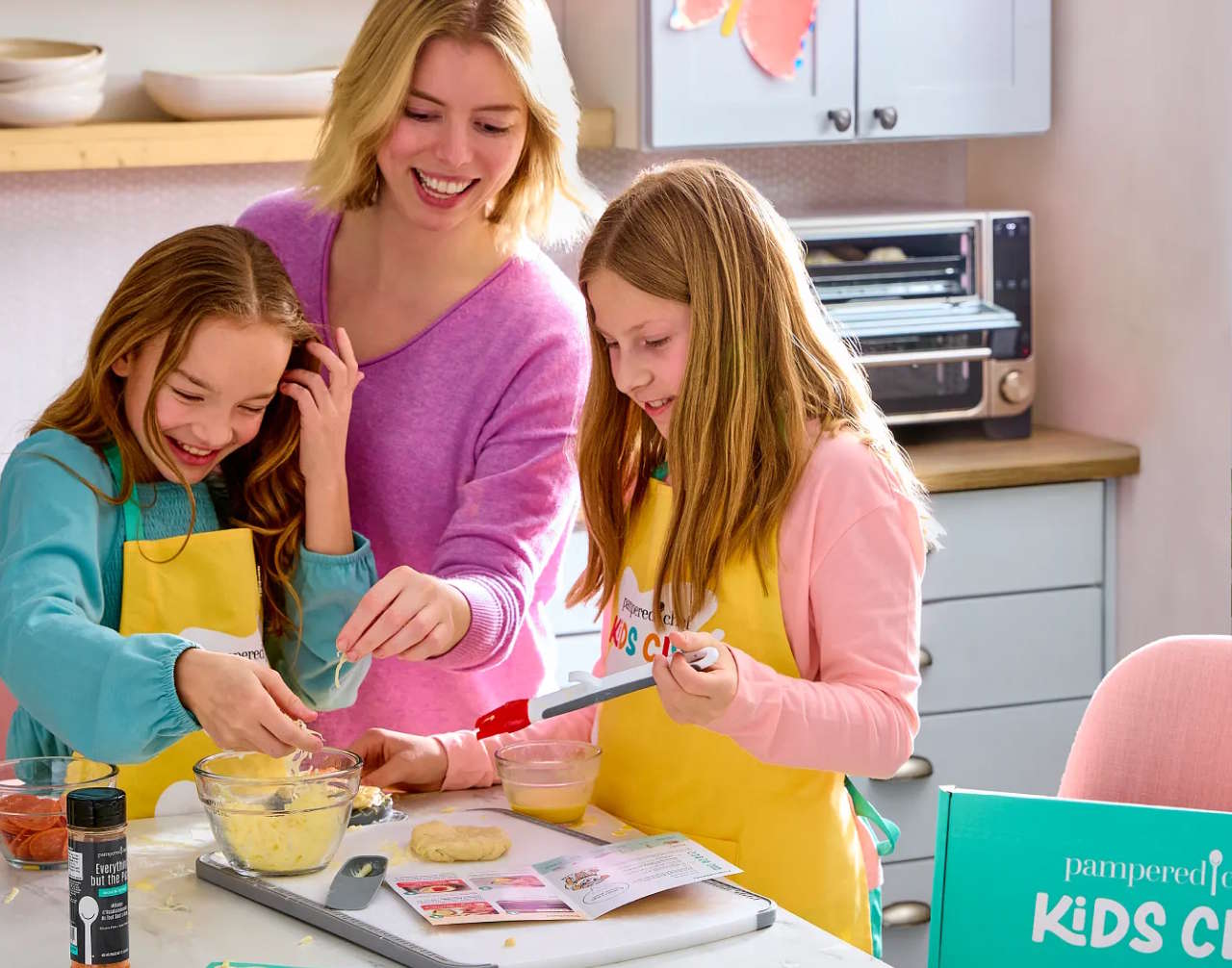 Young mother and children with the Kids Club Dough Much Fun Box