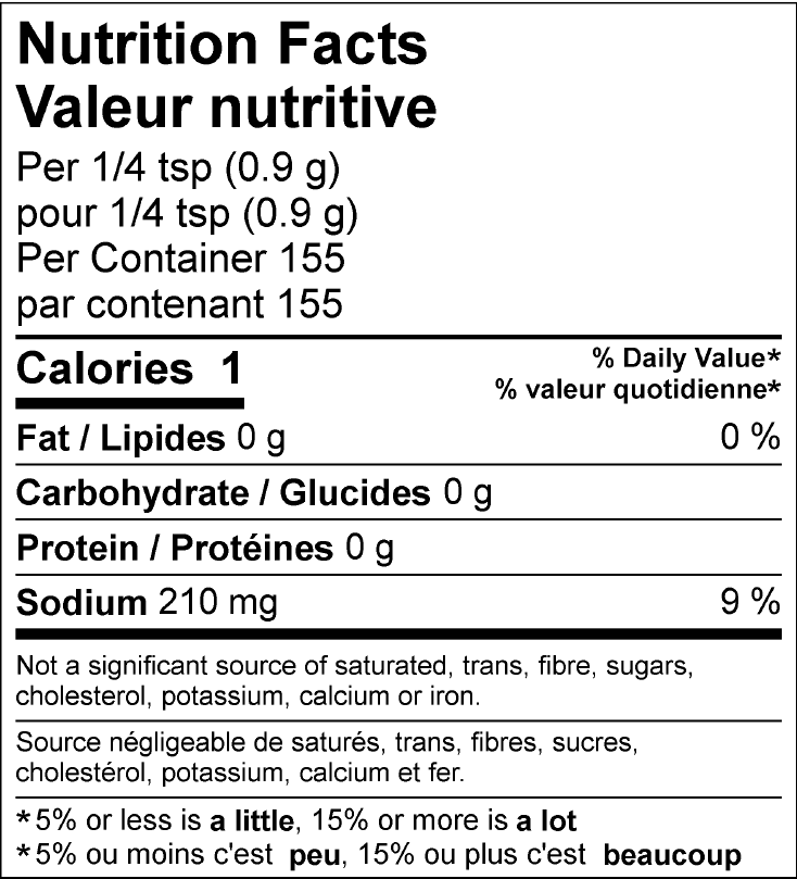 nutrition information