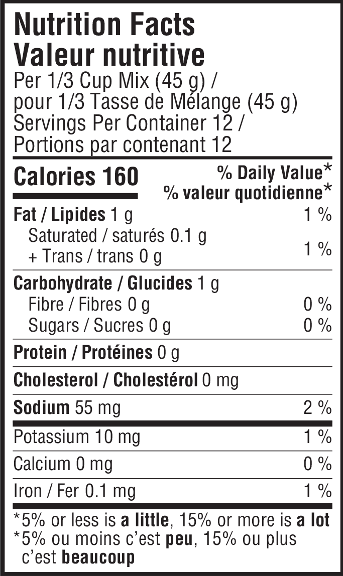 nutrition information