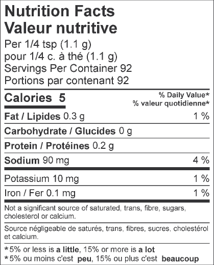 nutrition information