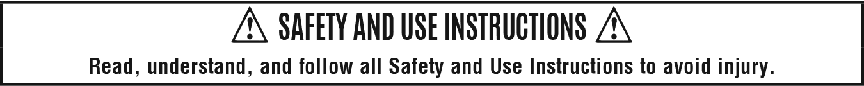 Safety and Use Instructions