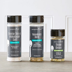 Three seasoning bottles